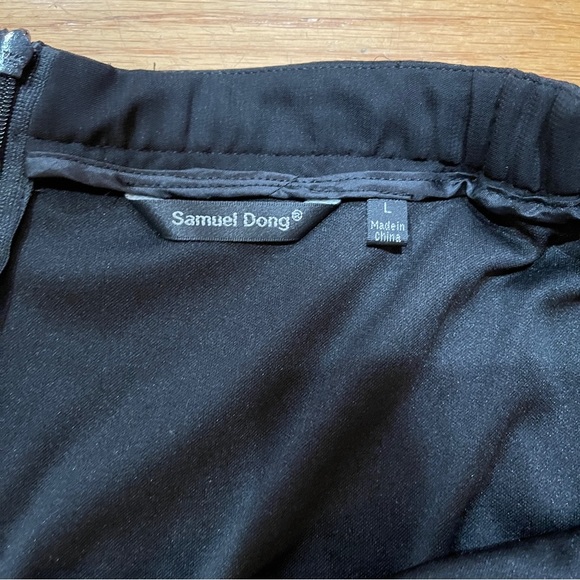 Samuel Dong Womens Black Wide Leg Palazzo Pants Size L Double Layer Flowy EUC - Picture 6 of 12